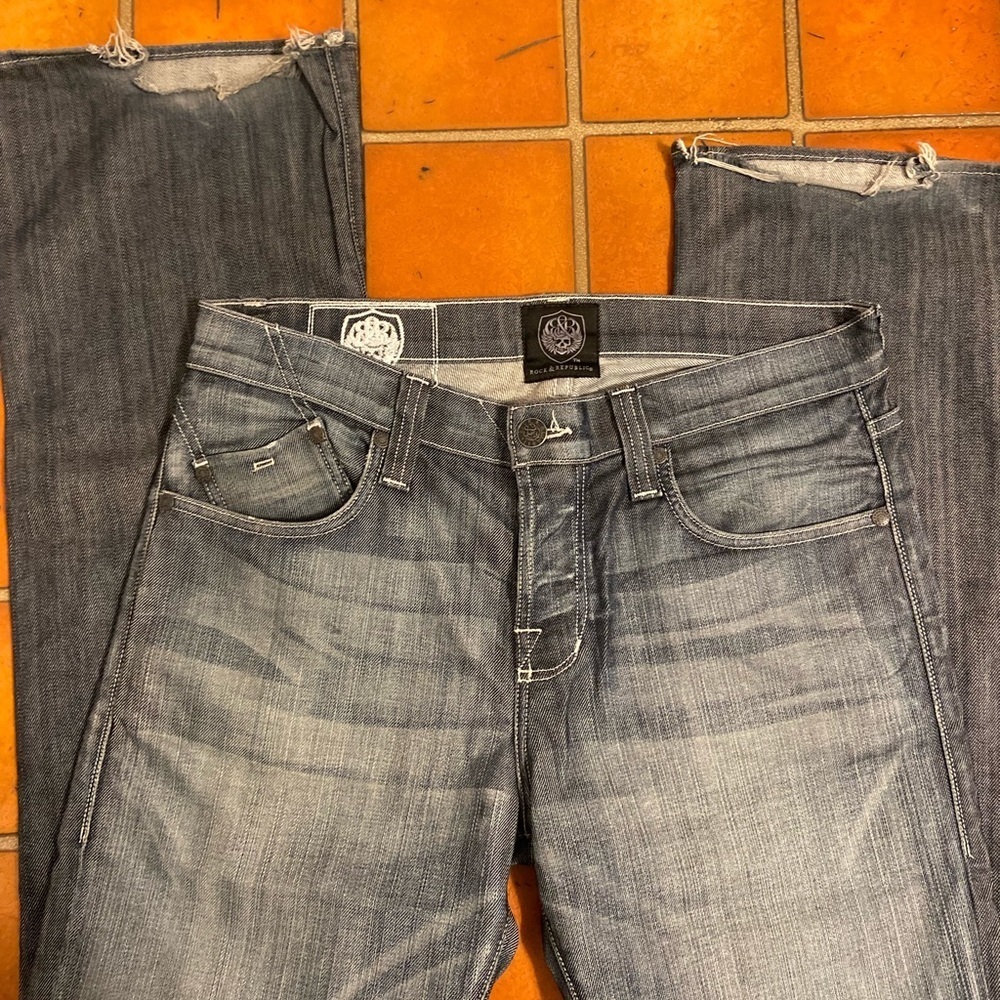 Rock & Republic Mens Rock & Roll Skull Size 34 Jeans - Picture 3 of 11